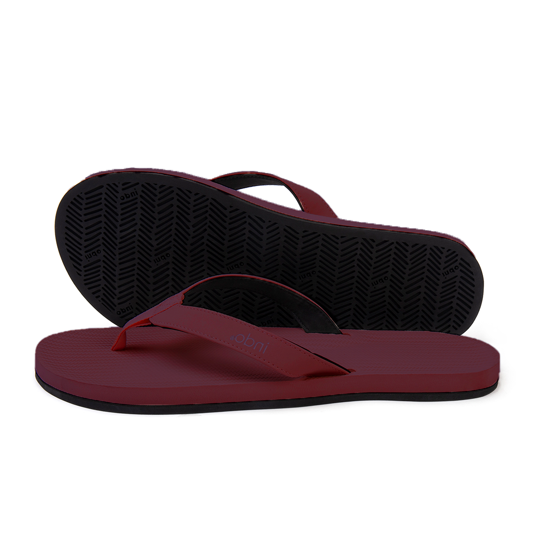 Women's Flip Flops - Burgundy